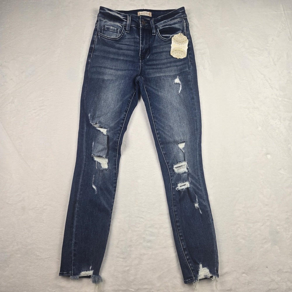 NWT Altar'd‎ State Women's Size 24  Distressed Skinny Jeans Dark Wash